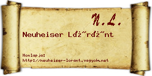 Neuheiser Lóránt névjegykártya